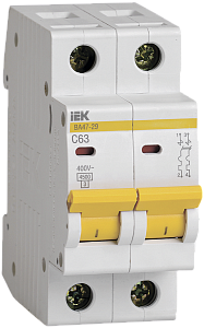 IEK ВА47-29 2P C63 4,5kA Автоматический выключатель 2-х полюсный 63А с хар.С (MVA20-2-063-C)