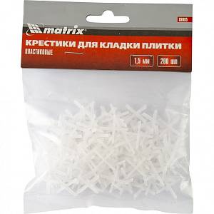 Крестики, 1.5 мм, для кладки плитки, 200 шт Matrix Крестики, 1.5 мм, для кладки плитки, 200 шт Matrix