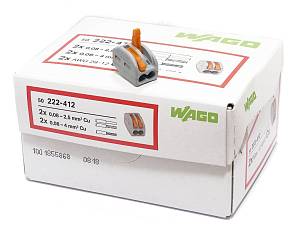 WAGO 222-412 Клеммник безвинтовой 2х(0,08-4,0) мм2 для медного провода 50 шт. WAGO 222-412 Клеммник безвинтовой 2х(0,08-4,0) мм2 для медного провода 50 шт.