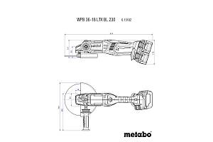 WPB 36-18 LTX BL 230 Аккумуляторная угловая шлифовальная машина Metabo
