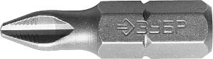 Биты ЗУБР "МАСТЕР" кованые, хромомолибденовая сталь, тип хвостовика C 1/4", PH2, 25мм, 2шт 26001-2-25-2