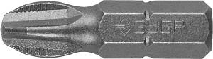 Биты ЗУБР "МАСТЕР" кованые, хромомолибденовая сталь, тип хвостовика C 1/4", PH3, 25мм, 2шт 26001-3-25-2