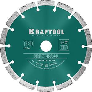 KRAFTOOL Universal, 180 мм, (22.2 мм, 10 х 2.6мм), сегментный алмазный диск (36680-180)