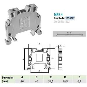 MRK 4; Клеммник на DIN-рейку 4 мм.кв. (серый) / ONKA 1010022