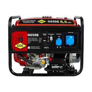 Генератор бензиновый DDE G650Е(1ф 6,0/6,5 кВт бак 25 л дв-ль 14 л.с. элстарт)