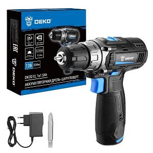 Аккумуляторная дрель-шуруповерт DEKO DKCD12, 12В, 1x1.5Ач 083-1121