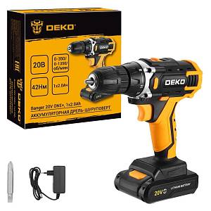 Аккумуляторная дрель-шуруповерт DEKO Banger 20V ONE+, 1x2.0Ач 083-1116