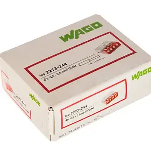 WAGO 2273-244 Клеммник безвинтовой 4х(0,5-2,5) мм2 с пастой для меди и алюминия 100 шт.