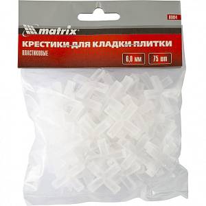 Крестики, 6 мм, для кладки плитки, 75 шт Matrix Крестики, 6 мм, для кладки плитки, 75 шт Matrix