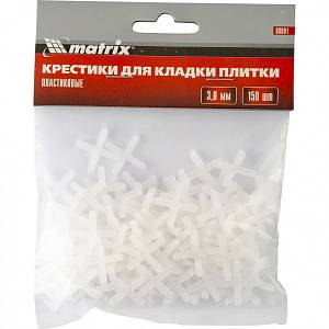 Крестики, 3.0 мм, для кладки плитки, 150 шт Matrix Крестики, 3.0 мм, для кладки плитки, 150 шт Matrix