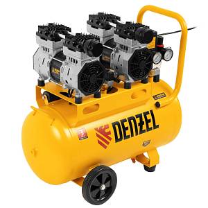 Компрессор безмасляный, малошумный DLS 1500/50, 1500 ВТ, 2x750, 50 л, 260 л/мин// Denzel Компрессор безмасляный, малошумный DLS 1500/50, 1500 ВТ, 2x750, 50 л, 260 л/мин// Denzel
