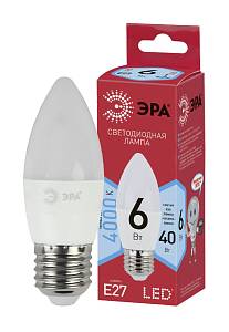 Лампочка светодиодная ЭРА RED LINE ECO LED B35-6W-840-E27 E27 / Е27 6Вт свеча нейтральный белый свет