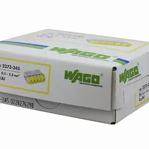 WAGO 2273-245 Клеммник безвинтовой 5х(0,5-2,5) мм2 с пастой для меди и алюминия 100 шт. WAGO 2273-245 Клеммник безвинтовой 5х(0,5-2,5) мм2 с пастой для меди и алюминия 100 шт.