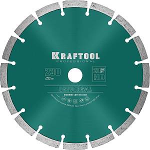 KRAFTOOL Universal, 230 мм, (22.2 мм, 10 х 2.8мм), сегментный алмазный диск (36680-230)