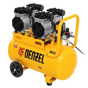 Компрессор безмасляный, малошумный DLS 2200/50, 2200 Вт, 2x1100, 50 л, 380 л/мин// Denzel Компрессор безмасляный, малошумный DLS 2200/50, 2200 Вт, 2x1100, 50 л, 380 л/мин// Denzel