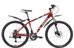 Велосипед FURY Yokogama Disc красный/белый/черный 18&quot;
