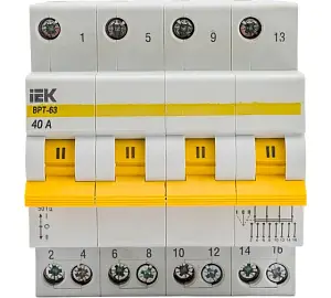 Выключатель-разъединитель 3-позиционный ВРТ-63 4P 40А / IEK MPR10-4-040